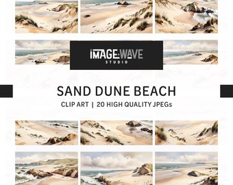 Zdjęcia JPG z plaży Sand Dune: nadmorski album ze zdjęciami i grafiki planera (do pobrania w wersji cyfrowej)