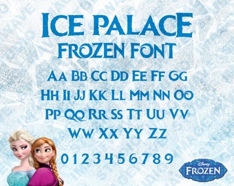 Alfabet Pałacu Lodowego SVG TTF, Czcionka Frozen SVG, Czcionka Elsa, Czcionka Ice Script SVG, Frozen Cricut, Sylwetka, SVG PNG TTF OTF, Pobieranie Cyfrowe