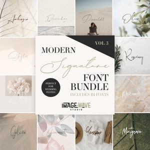 Signature Font Bundle Vol 3, Handgeschriebene Schriftsammlung, 24 Schreibschrift Schriftarten, Moderne Schriftarten, Cricut, Procreate, Kalligraphie, Hochzeitseinladungen