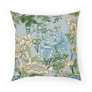 Thibaut x Blue Spa Peony Garden Pillow Decorative Pillow Cover Eurosham, lumbar Thibaut cushion cover, toss accent pillow