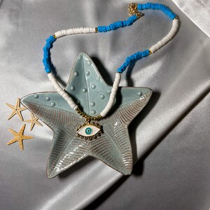 Handmade Beaded Evil Eye Charm Necklace