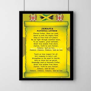 Jamaica National Anthem Poster - A3 Size