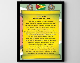 Jamaica National Anthem Poster - A3 Size - Etsy
