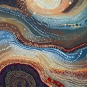 Aboriginal Art - Abstract Rivers Edge