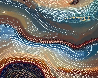 Aboriginal Art - Abstract Rivers Edge