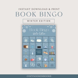 Winterboekenbingo | Afdrukbare TBR-leesuitdaging | Leestips met winterthema | Boekentijdschrift TBR Challenge | Afdrukbare PDF-download