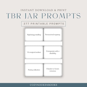 Printable TBR Prompts | PDF Instant Download | Reading Challenge | Tackle your TBR | Customizable Reading Prompts | Unique Reading Prompts