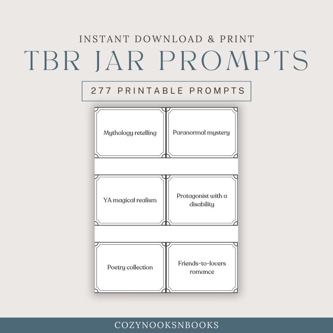 Printable TBR Prompts PDF Instant Download Reading Challenge printable-tbr-prompts-pdf-instant-download-reading-challenge