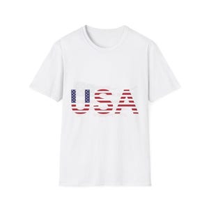 USA Flag Letters T-Shirt | Patriotic American Tee image 2