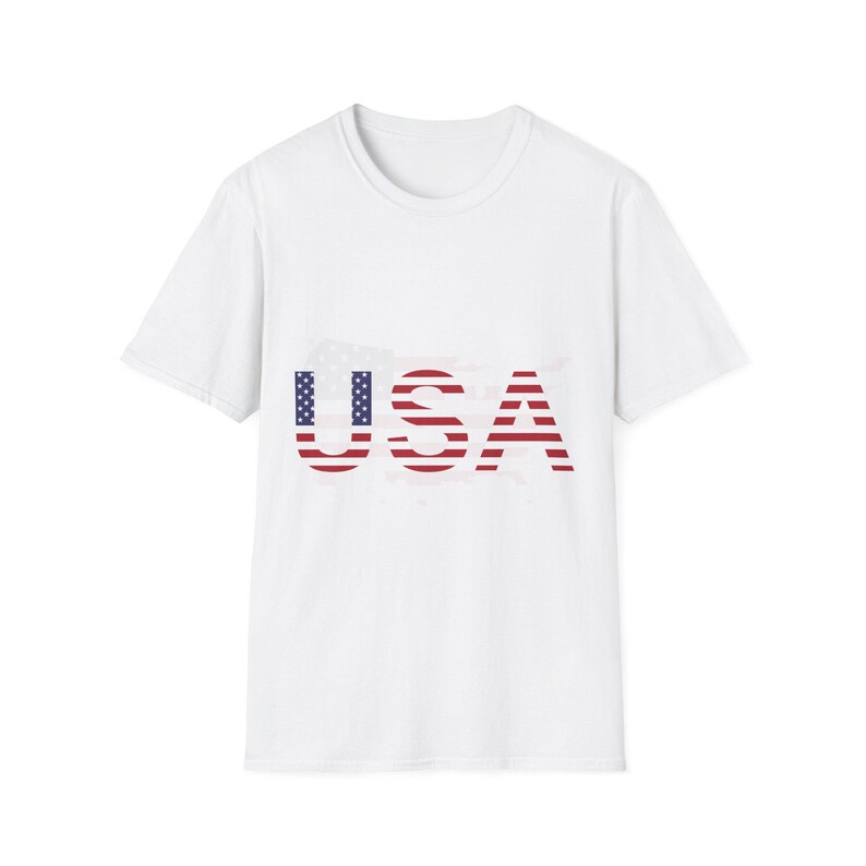 USA Flag Letters T-Shirt | Patriotic American Tee image 2
