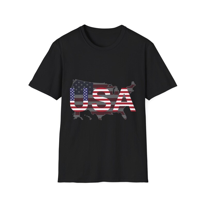 USA Flag Letters T-Shirt | Patriotic American Tee image 1