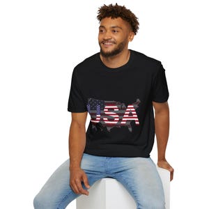 USA Flag Letters T-Shirt | Patriotic American Tee image 10