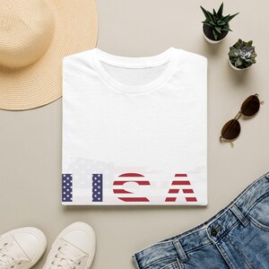 USA Flag Letters T-Shirt | Patriotic American Tee image 3