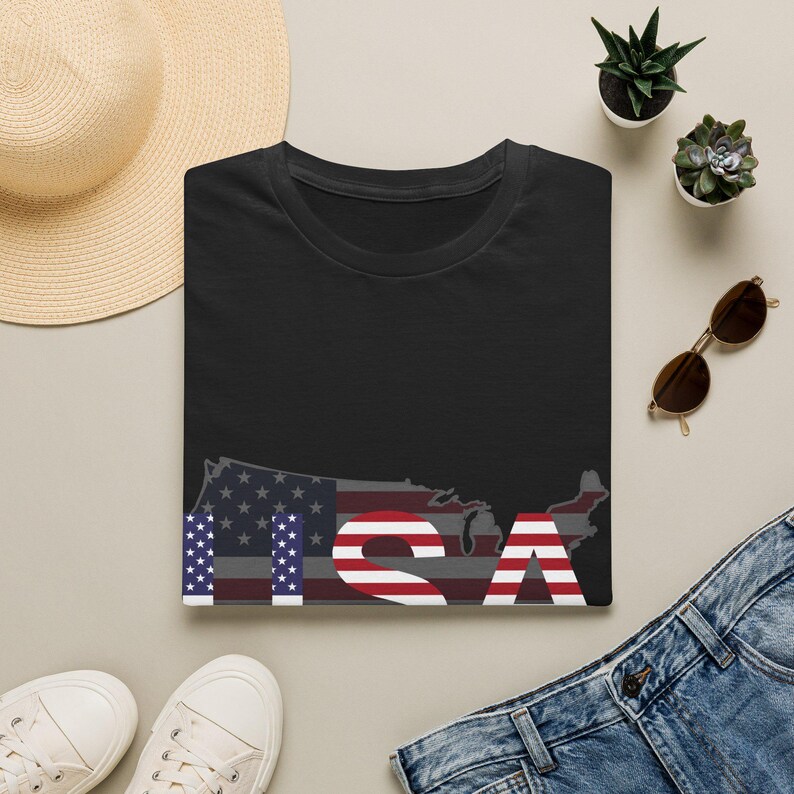 USA Flag Letters T-Shirt | Patriotic American Tee image 4