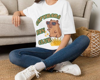 Capybara Fan Club T-Shirt: Relaxed Animal Lover Tee