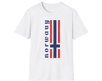 Norway flag stripe T-Shirt | Scandinavian travel navy red design