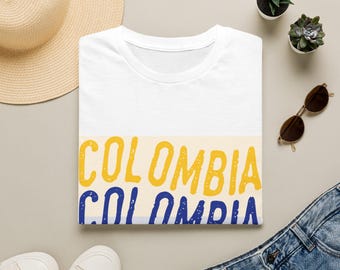 Colombia Retro Stack T-Shirt | Yellow Blue Red