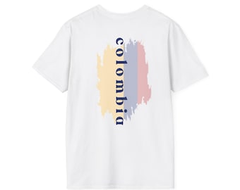 Colombia Flag Heart T-Shirt | Colombia Text Back