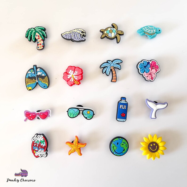 Hawaii Guam Beaches Have Fun Shoe Charms Crocs Charms Jibbitz for Crocs Funky Charmz Crocs Shoe