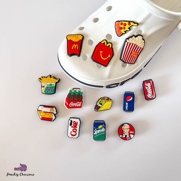 Fries Diet Coke Pizza Mac D Shoe Charms | Crocs Charms | Jibbitz for Crocs | Funky Charmz | Crocs Shoe Charm | Croc Charm Pin Badge