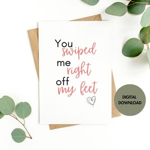 Tinder funny card Funny Valentines card Tinder card Swipe right card Funny anniversary Card Dating card Dating app card Instant template