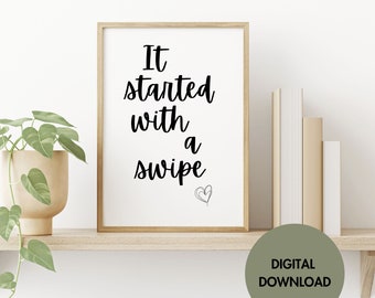 Tinder Love Story Print: Modernes Zuhause Wandkunst (Digitaler Download)
