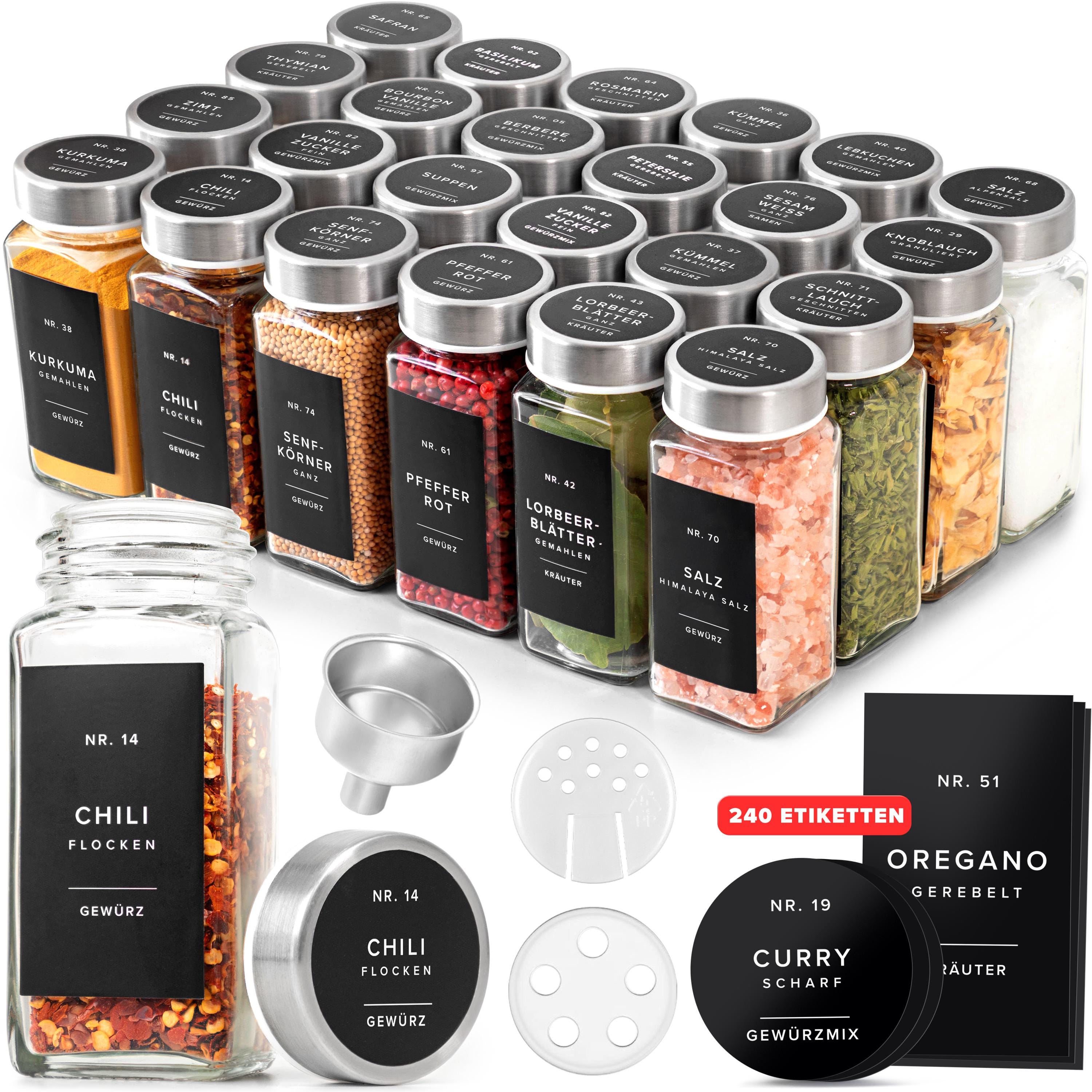 EDELHAUS® Spice Jar Set With Stainless Steel Lid (24 Pieces