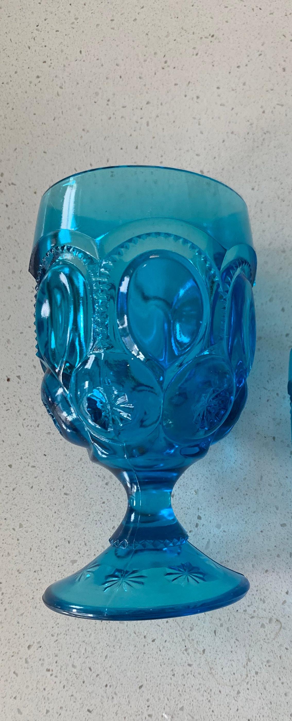 LE Smith Moon & Stars Blue Goblet - Etsy