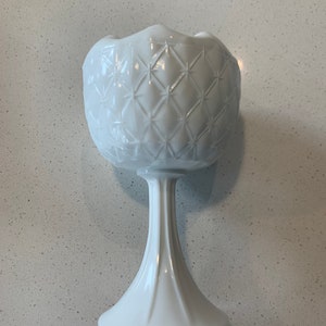 Quilted Milk Glass Compote