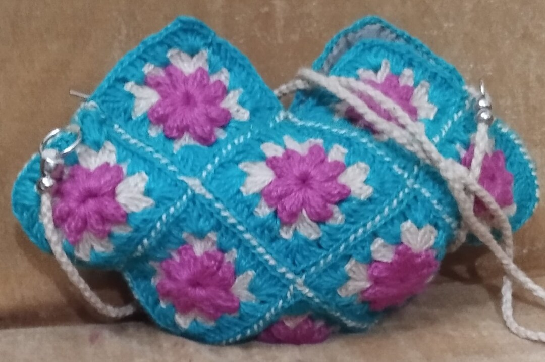 Boho Handcrafted Jute Yarn Crochet Designed Sling Bag. Etsy