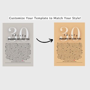 30. Geburtstagsgeschenk: 30 Dinge, die wir an Ihnen lieben Printable (Digitaler Download) Bild 9