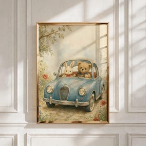 Vintage Car Nursery Wall Art, Printable Kids Room Decor, Baby Shower Gift Ideas image 7