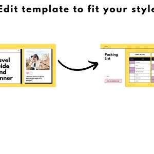 Modello modificabile per pianificatore di viaggio: guida minimalista Canva (download immediato) immagine 3