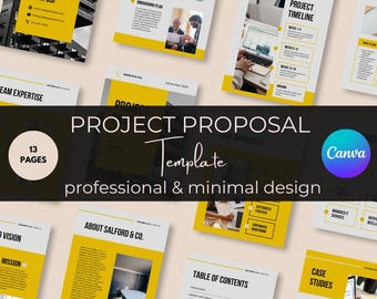 13-Page Project Proposal Template | Editable Canva Business Proposal | Professional Client Pitch Deck | Instant Download