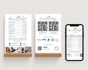 Editable Hair Salon Price List Template: Beauty Services Menu (Canva)