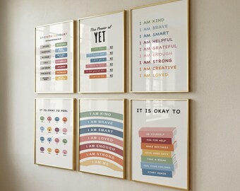 Calm Corner Posters, Growth Mindset, Emotional Regulation Charts (Digital Download)