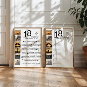 18 Reasons We Love You Photo Collage + Guest Book, 18th Birthday Gift, Editable Canva Template image 2