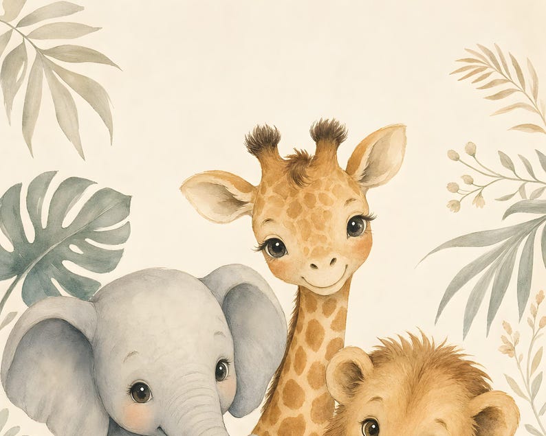 Safari Nursery Decor - Baby Animal Prints, Kids Room Art - Printable Digital Download image 10