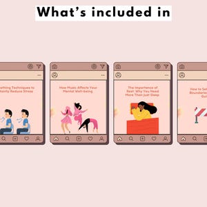 Modèles de publication Instagram sur la santé et le bien-être : pack modifiable pour réseaux sociaux Canva (téléchargement instantané) image 6