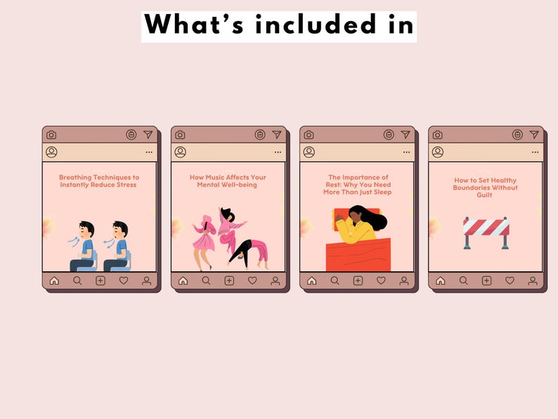 Modèles de publication Instagram sur la santé et le bien-être : pack modifiable pour réseaux sociaux Canva (téléchargement instantané) image 6