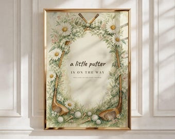 Vintage Golf Art Welcome Sign, A Little Putter Is On The Way