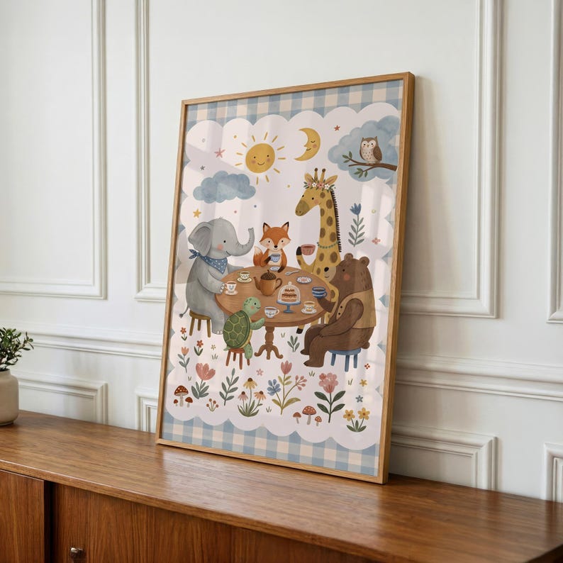 Woodland Nursery Art, Nursery Animal Print, Playroom Decor - Digital Download image 1