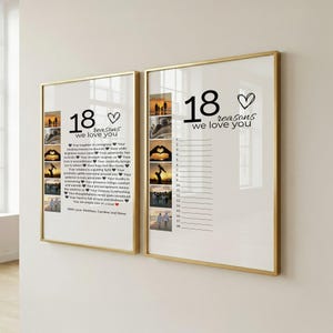 18 Reasons We Love You Photo Collage + Guest Book, 18th Birthday Gift, Editable Canva Template image 4