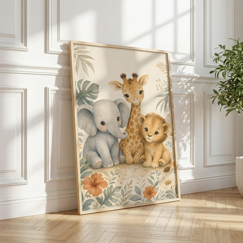 Safari Nursery Decor - Baby Animal Prints, Kids Room Art - Printable Digital Download image 5
