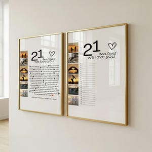 Collage de fotos "21 razones por las que te queremos" + Libro de firmas, regalo de cumpleaños número 21, plantilla editable de Canva. imagen 4