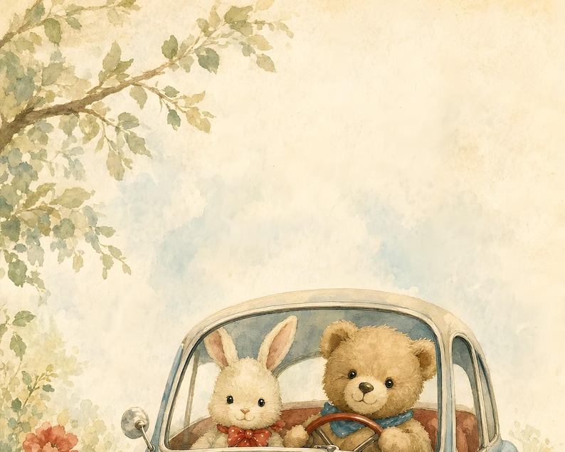 Vintage Car Nursery Wall Art, Printable Kids Room Decor, Baby Shower Gift Ideas image 10
