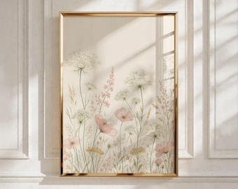 Wildflower Nursery Decor, Queen Anne's Lace Print, Playroom Wall Art, Baby Girl Gift