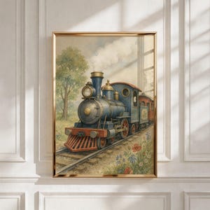 Vintage Train Nursery Wall Art, Kids Room Decor, Printable Download, Baby Shower Gift image 7