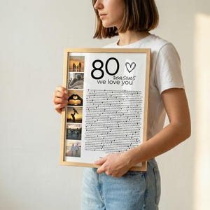 80th Birthday Photo Collage: Custom '80 Reasons' Gift, 80th Birthday Decorations (Canva Template) image 2