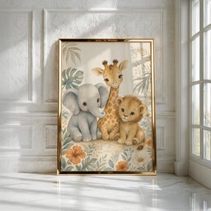 Safari Nursery Decor - Baby Animal Prints, Kids Room Art - Printable Digital Download image 3